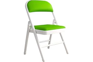 QMBHOZ Chaises pliante Chaises Rembourrées Pliantes Président De Conférence De Formation De Bureau, Chaise Dinante Se Pliante De Ménage, Chaise À Dossier De Dortoir Légère ( Color : White green , S : 45*45*7