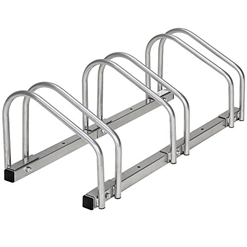 TecTake Fahrradständer Fahrradparker für 3 Fahrräder Bike Fahrrad Ständer Rad außen | (LxBxH) 72 x 28,5 x 26 cm