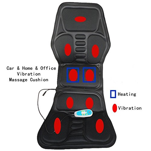 AMYMGLL Car Massage Mattress 9 Group Vibrator Neck shoulder waist back heating vibration body Massage mat Timing handheld Line control black