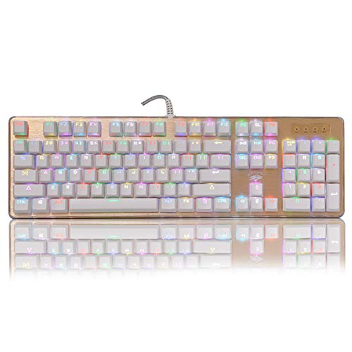 Preisvergleich Produktbild ERKEJI Tastaturen Mechanische Tastatur RGB Leuchtstoff Spiel Tastatur wasserdicht Office-Tastatur