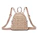 Produktbild Lifet Stroh Rucksack, Handtasche Schultertasche Mädchen Sommer Boho Strand Reise Daypack Khaki 20 X 10 X 19 Cm