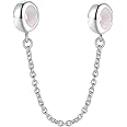 Safety Chain Charm 925 Sterling Silver Clip Charm Stopper Charm for Pandora Charm Bracelet