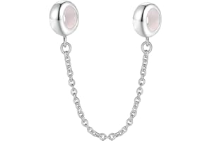 JYRRONG Zawieszka do Łańcuszka Bezpieczeństwa, Srebro Wysokiej Próby 925, Klips do Zawieszki, Zawieszka Bransoletki Pandora (E)