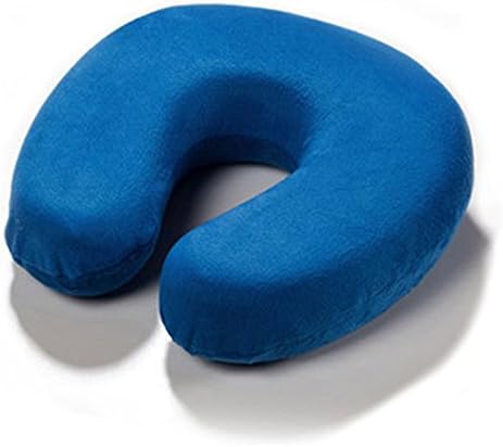 Lovetree Blue and Purple Neck Rest Travel Pillow U Shape with Super Velour Luxury Memory Foam,Ortho Therapy Support Pillow,Perfect Travel Luggage Accessory &amp; Best whilst for Travelling, Car, Plane, Reading