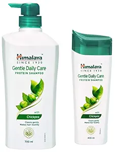 Himalaya Gentle Daily Care Protein Shampoo | Enriched with Chickpea, Licorice & Amla | For Women & Men | 700ml & Himalaya Protein Shampoo-Gentle daily care, 400ml