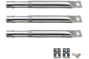 LLWQUANZSS 42204 Universal BBQ Gas Grill Replacement Stainless Steel Adjustable Tube Burners For FirePlus, Fire Mountain, CosmoGrill and Others,Extend from 30.5 CM to 44.5 CM