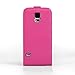 Produktbild High Value Samsung S5 Hot Pink-Schlag-Mappen Synthetische Ledertasche mit zwei Kartensteckplätze für Samsung-S5