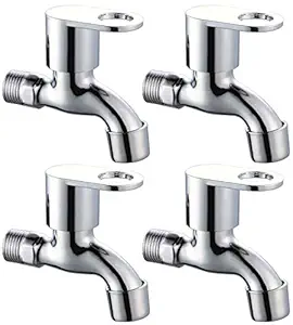 Drizzle OreoMini Bib Cock Bathroom Tap with Foam Flow Brass Chrome Plated (Standard Size) 4 Piece