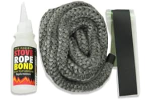 DEBRETT FIRES 8mm x 2.5m PD Black Rope and 50ml Adhesive/Glue for Woodburner Stove Oven Door Glass