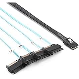 UGREEN SAS Kabel Mini SAS 36Pin auf 4x SAS 29Pin (SFF-8087 zu 4x SFF-8482), internal HD SAS Anschlusskabel 6Gbps Mini SAS Kontroller an 4x SAS HDD Kabel ,0.5m