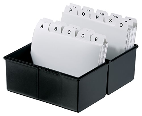 HAN 976-13, Karteibox DIN A6 quer, Innovatives, attraktives Design für max. 400 Karten mit Stahlscharnier, schwarz- weitere Farben auswählbar - 4