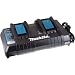 Produktbild Doppel-Ladegerät Makita Typ DC18RD für Blockakkus 9,6V-14,4V NiMH / 14,4V-18V Li-Ion Akkus Original, 9,6V-18V