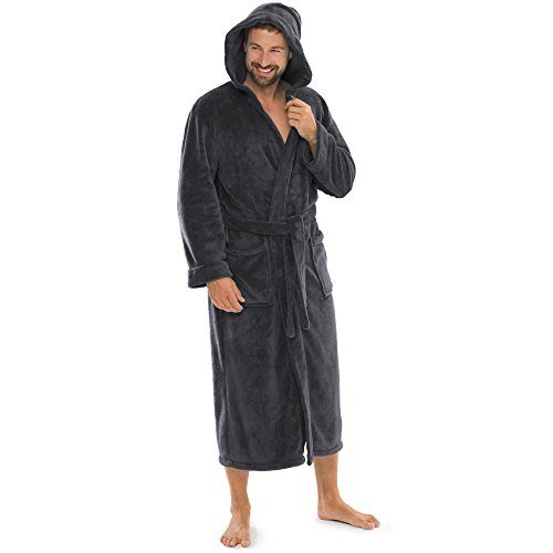 Bademantel mit Kapuze für Damen & Herren, Morgenmantel alle Größen viele Farben, weich und super flauschig, Coral-Fleece, aqua-textil Sauna-mantel lang Serie Malibu - 2