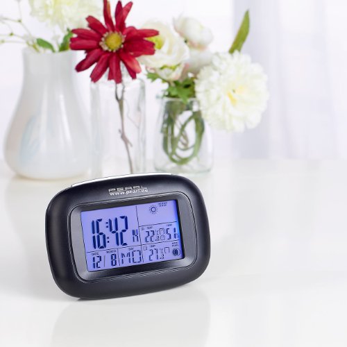 PEARL Kompakte Digital-Wetterstation mit Funkuhr, Weckalarm & Wetterprognose - 3