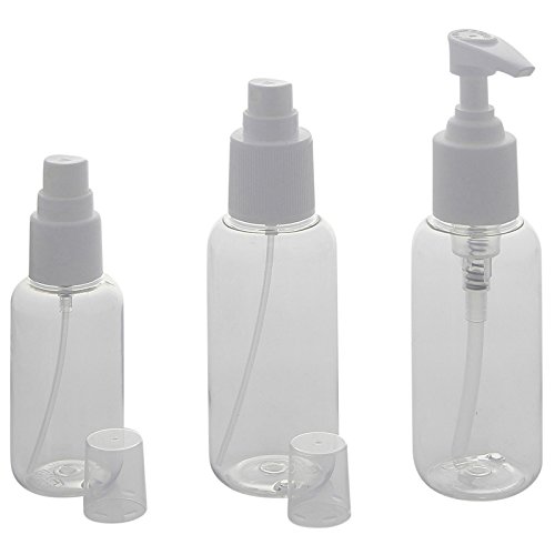 Kleine leere Sprühflasche Kosmetex mit Zerstäuber, Kunstoff, Reise-Flasche, 3x 50ml - 2