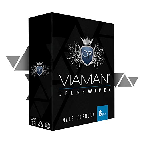 Viaman Toallitas Retardantes - Consigue Una Mejor Duración Durante Tus Relaciones Más Íntimas - Aumenta La Duración Del Acto y Mejora La Virilidad - Pack de 6 Toallitas
