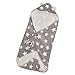 Produktbild Baby Kuscheldecke Baby Schlafsack Wickeldecke Bettdecke für Neugeborene Baby Wearable Decke Baby Badetuch mit Kapuze Grau Sterne