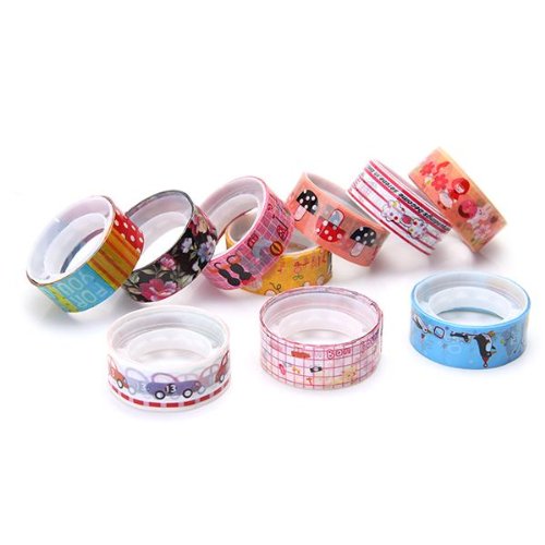 CARCHET® 10x Klebeband Bunt Dekoration 14mm Mehrfarbig untoxisch Nagelneu - 3