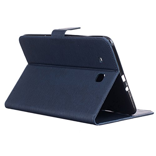 Samsung Galaxy Tab E 9.6-Inch SM-T560 Hülle, DEENOR Stilvoll 3D Drucken Feather und Vögel Serie Brieftasche Tasche PU Leder Flip Protective Stand Tasche Schutzhülle Hülle für Samsung Galaxy Tab E 9.6-Inch SM-T560 / T561 / T565.[Feather-Dark Blue] - 5