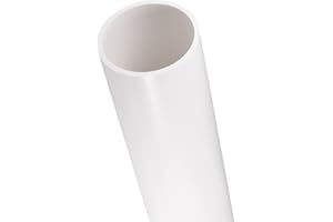 TA-VIGOR 3Pcs 45.2mm ID 50mm OD PVC Rigid Round Pipe, 0.5M Length Plastic Tube, High Impact Straight Duct Channel for DIY Decoration, Water Cooling System, Fish Tank, Decoration, Cable Sleeve, White