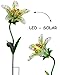 Produktbild Solar Leuchte " Blume " - Tiger Lilie - weiß - mit LED Licht - handbemaltes Glas - 85 cm - leuchtet im Dunklen - Garten Wetterfest für Außen - Gartendeko Solarleuchte Solarbetrieben - Solarlampe - Laterne Gartenleuchte Außenbeleuchtung - Solarblume - LEDlampe / Stableuchte / Solarblume - Blüte