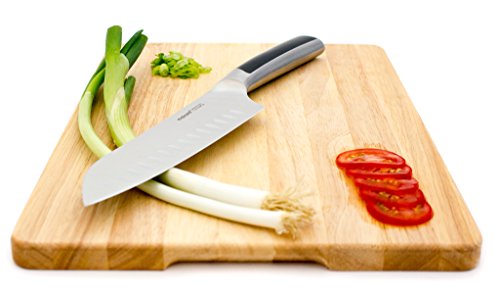 makami Master Santoku – extrascharfes massives Santokumesser mit Kullenschliff und Griff aus Edelstahl in edler Geschenkverpackung - 5