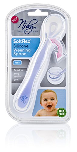 Nuby NT67658 - Softflex Silikonlöffel, weich und flexibel, ab 4 Monaten, Bisphenol A-frei