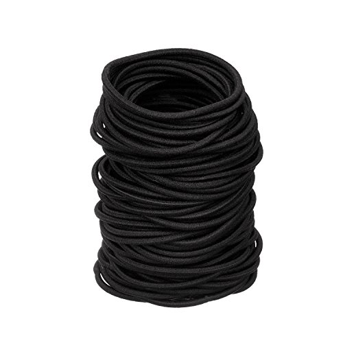 eBoot 100 Pack Hair Elastics Hair Ties Ponytail Holders Hair Bands Bulk (Black)