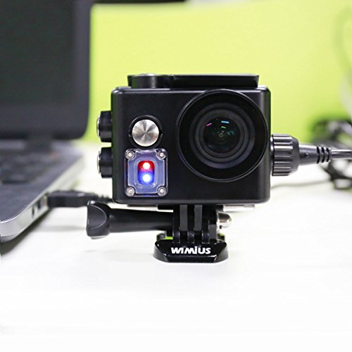 Cámara Deportiva 4K,WiMiUS L2 Cámara Acción WiFi HD 1080P 12MP Videocámara Impermeable 40m + 2 Baterías + Kit de Accesorios +Bolso (Negro+Bolso)