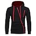Produktbild Elecenty Herren Winterjacke Kapuzenpullover, Warme Mantel Männer Outwear Pullover Winter Sweatshirt Reißverschluss Kapuzenpullover Solide Oberbekleidung Parka Sweatjacke (M, Schwarz)