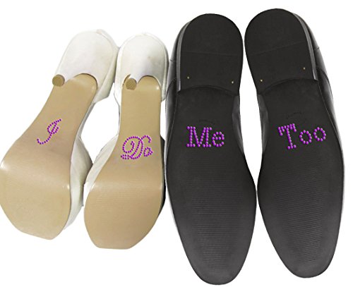 Schuhsticker-Set mit englischsprachiger Aufschrift „I Do“ und „Me Too“ aus Strass, für Hochzeitsschuhe, Aufkleber, Pink
