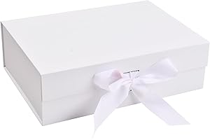 HEAVENLIFE Pudełka prezentowe z zamknięciem magnetycznym ze wstążką, duże pudełko prezentowe z pokrywką na prezenty, luksusowe składane opakowanie na prezent, dekoracyjne pudełko na Boże Narodzenie, urodziny,