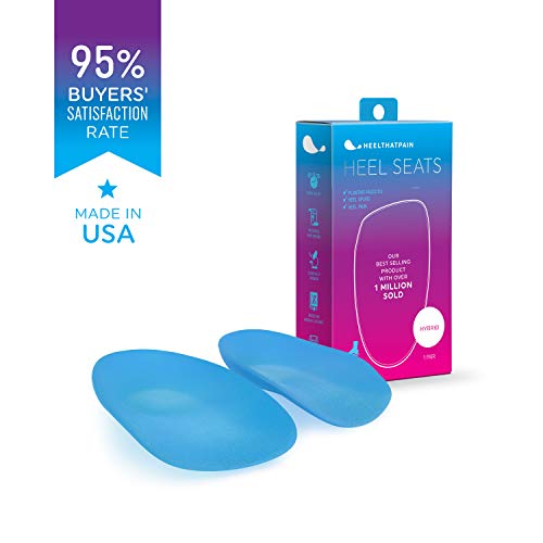 Heel That Pain Insertos para ortesis de pie - talón tazas cojines plantillas para Fascitis Plantar, espolones del talón Large Light Azul
