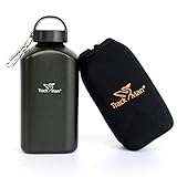 Borraccia Acqua Sport in Alluminio 1 L Capiente e Antigoccia – Perfetta per Campeggio Ciclismo Attività all’aperto (Nero)