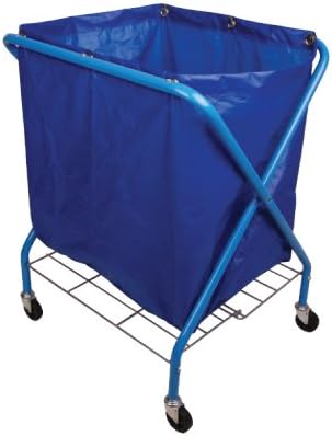 Folding Waste Cart - Cleaning Janitor trolley - 91cmx58cmx102cm - Blue