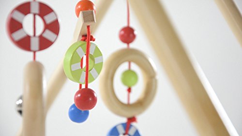 Roba Spieltrapez, Aktivcenter mit höhenverstellbaren Spiel-und Greiftrainer, und Babyspielzeug aus Holz, mehrfarbig, H x B x T: 48 x 61 x 59 cm - 6