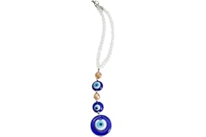 TQPUWT Evil Eye Car Hanging Ornament, Evil Blue Eye Charms for Car Rear View Mirror, Evil Eye Beaded Decor, Evil Eye Window Pendant, Car Amulet Ornament for Protection and Blessing, multicolor