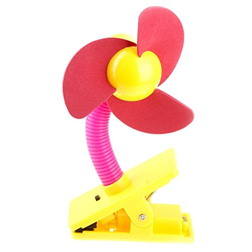 MaddoxStore 1Pc 2015 Vogue Sweet Mini Baby Clip-on Fan Red