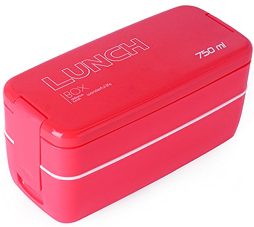 Lunch Box/Bento Box,MACDIAZ Mikrowellen Lunchboxen für Kinder geeignet 2 Ebenen für Essen Behälter werden aufeinander gesteckt
