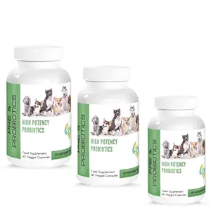 Sharrets Pre & Probiotics for Dogs, 3 x 60 Veg Capsules, High Potency Probiotics 30 Billion CFUs Prebiotics FOS, Dog Supplement for Digestion, Dog Immunity Booster- Non GMO, Gluten Free, Pack of 3