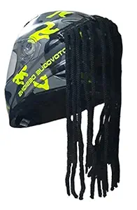 Grip-On Motohuntz Universal Design Predator Dreadlocks/Add-On Hair Attachment for Rider Helmet, Made In India (Black), ABS