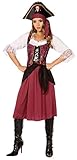 Damenkostüm Piratenkostüm: Piratenkleid, Weste, Schärpe und Piratenhut
