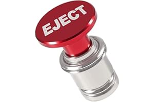 Fire Missiles Button Car Cigarette Lighter Plug, Dealikee Anodized Aluminum Universal 12-Volt Replacement Accessory Fits for Most Vehicles Socket Size A (Black) (Red EJECT)