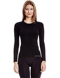 ANAISSA- "Funny" Round neck long sleeve vest black