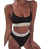 Einfarbiger Klassiker Stil, Einfaches Design. Mode und Elegant Bikini set, machen Sie diesen Sommer charmanter.
