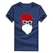 Produktbild Mymyguoe Herren Kurz T-Shirt Weihnachten Bluse der Männer Weihnachts Druckt Sweatshirt Oberteile Lose Tunika Top Black Friday Cyber Monday Große Größe Pulli Pullover