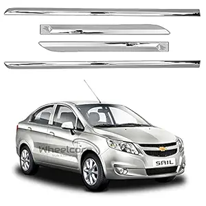 Wheelcore Side Beading/Cladding Chrome Suitable for Chevrolet Sail UVA (2012 to 2017) (Set of 4pcs)