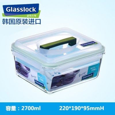 yxhflo Korean glass food container rectangular heat sealed boxes fruit and vegetables box,PR603? 2700ML?