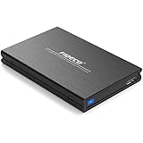 USB 3.0 Hard Drive Enclosure, FIDECO Aluminum Hard Disk Drive External Case with Cable for 9.5mm 7mm 2.5 Inch SATA HDD and SSD, Tool-Free