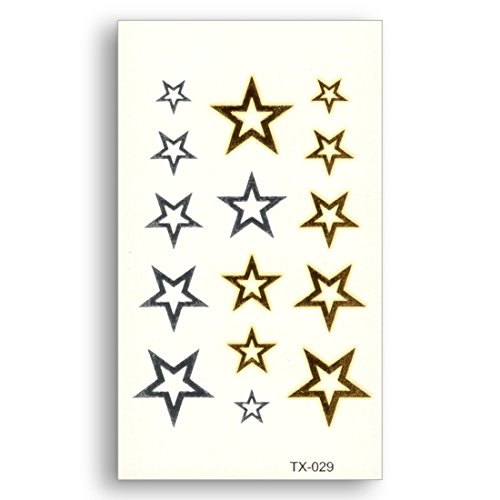 3D Temporary Tattoo Golden And Silver Metallic Sticker Design Size 10.5x6CM - 1PC. (29)